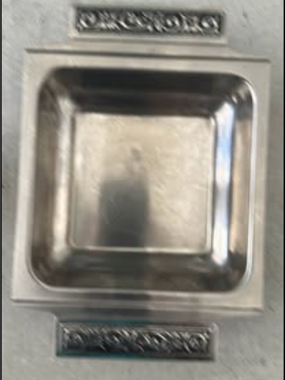 Polished Silver Square Metal Tray - Sleek Party Tableware